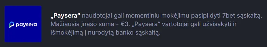 Paysera parinktis