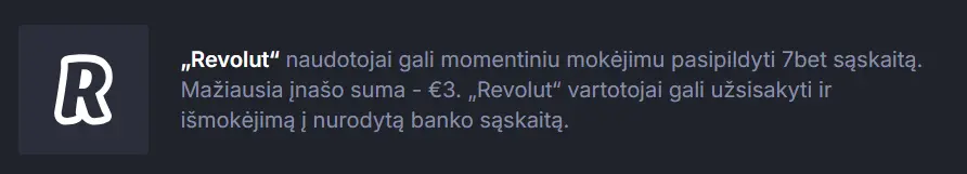 7Bet Deposit su Revolut